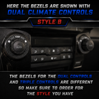 Climate Control Knob Bezels For Years 2014-2024