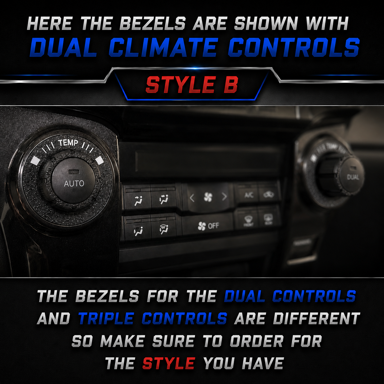 Climate Control Knob Bezels For Years 2014-2024