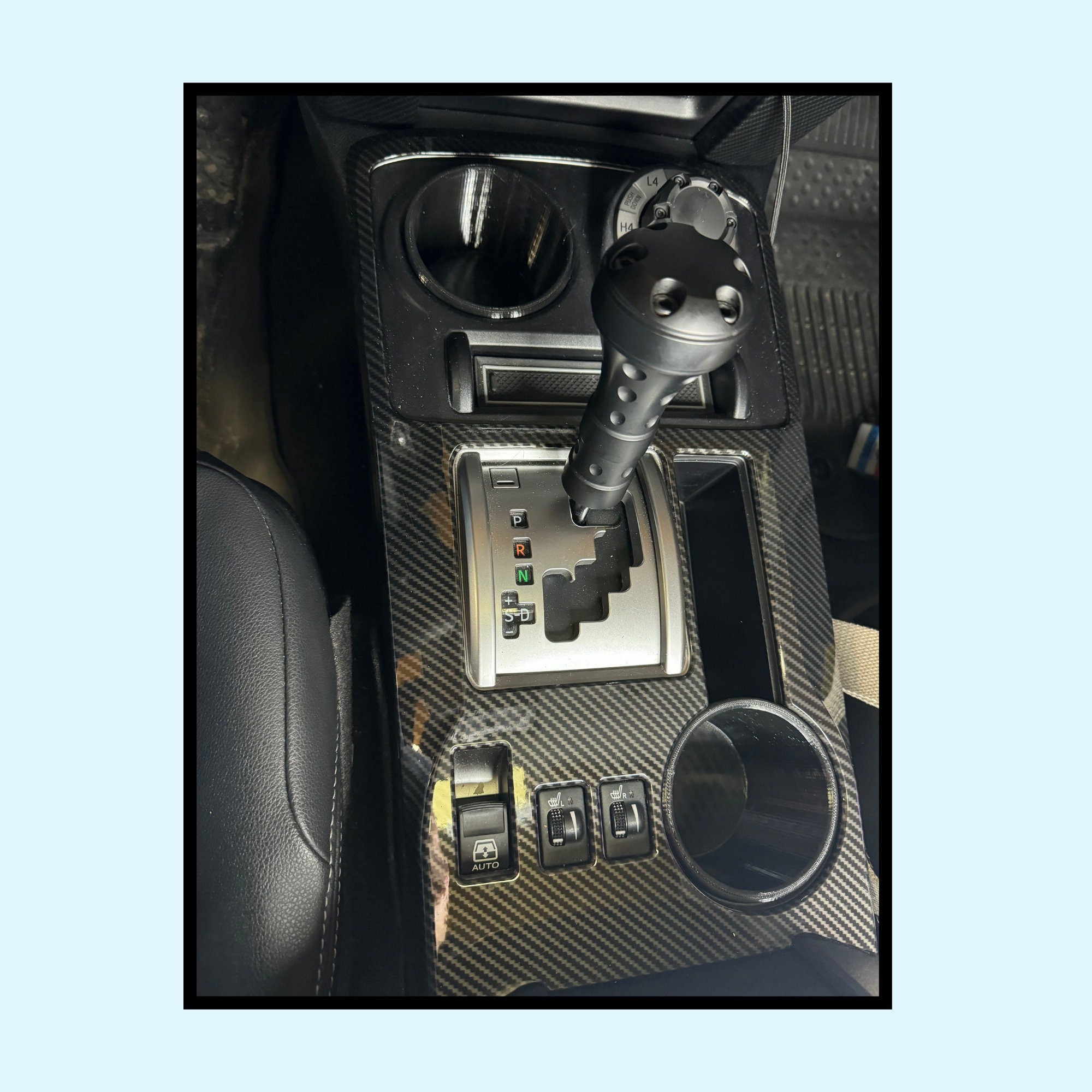 Shows the cup holder liners in the vehicle
