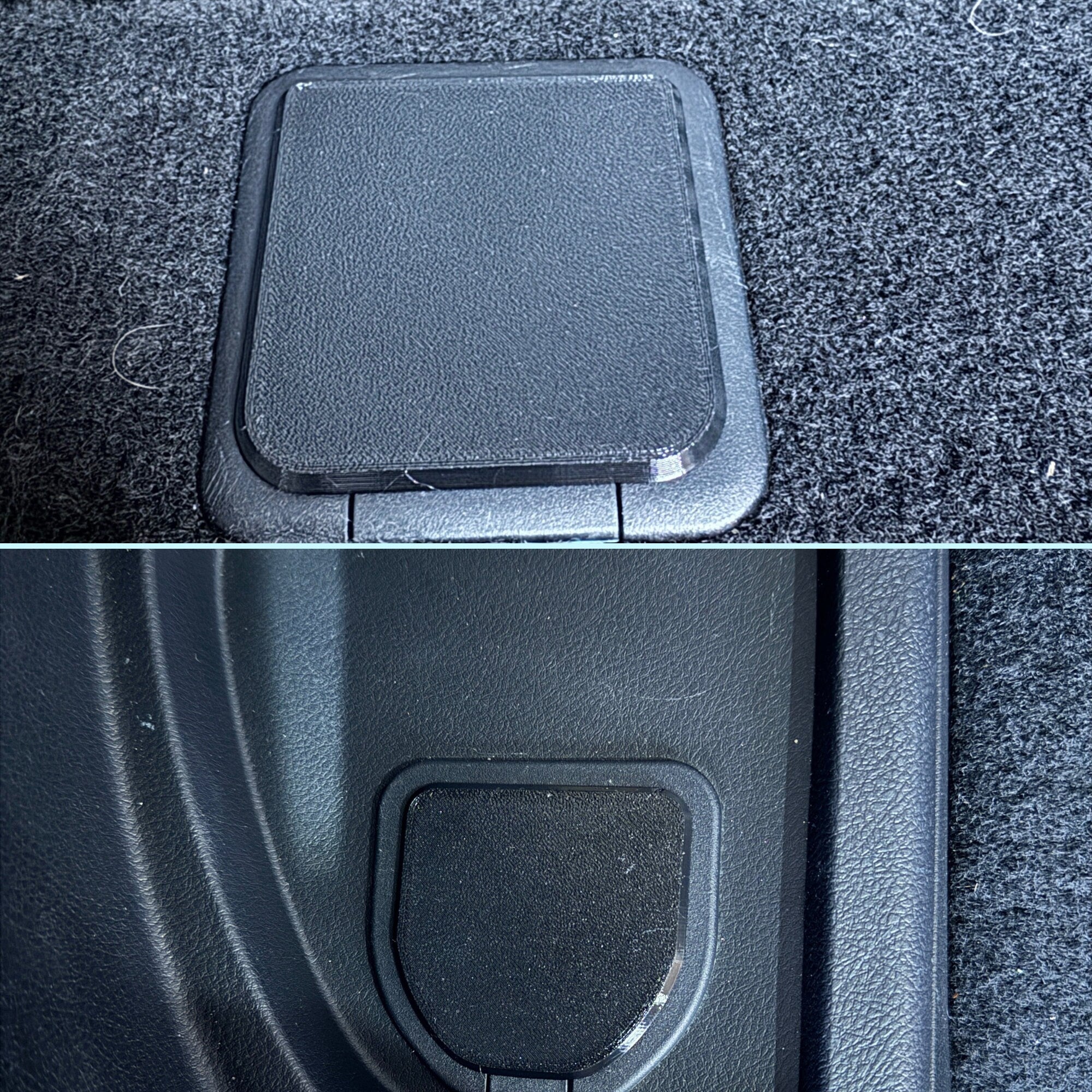 A closeup showing the covers in place