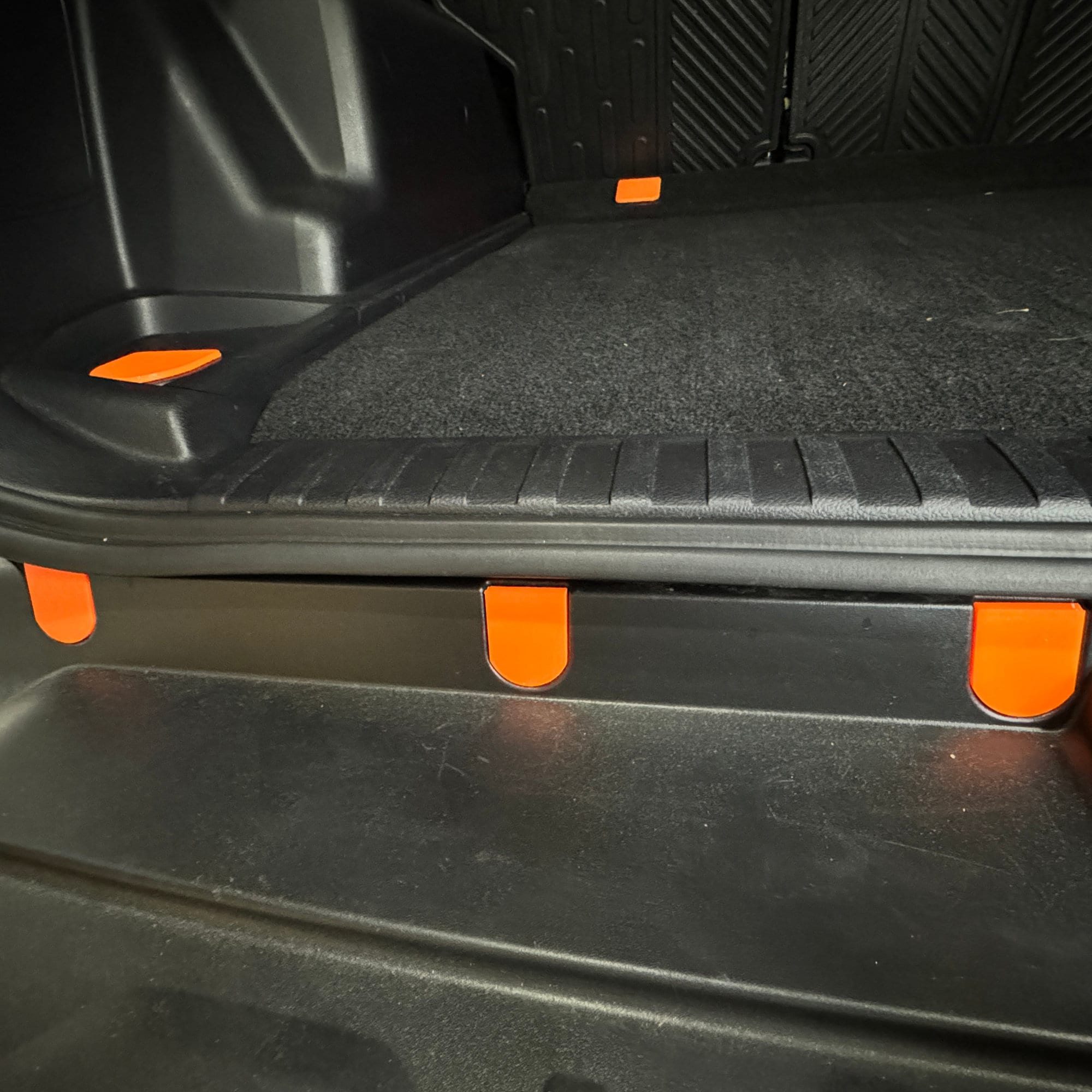 The bolt covers in orange. Also showing are d-ring covers in orange. Installed in a 2019 4runner.