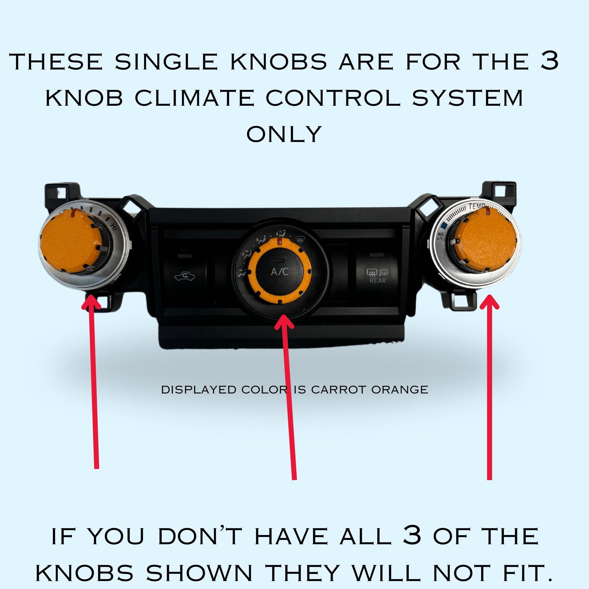 Single Climate Control Knob Accents for the 5th Gen Toyota 4Runner 2014-2024